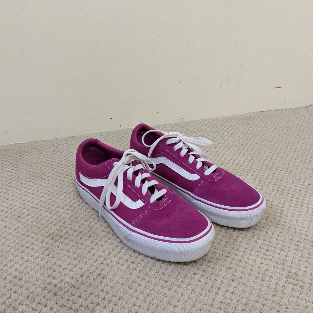 Fuschia Vans Ward Lo Platform Womens Sneakers